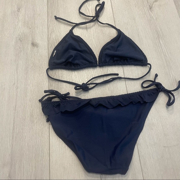 HOLLISTER Dark Blue Triangle Bikini Set - Picture 6 of 8